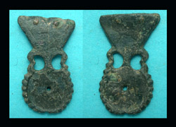 Strap End, Round-bottom, "Pie Crust" Type, c. mid- 4th Cent.